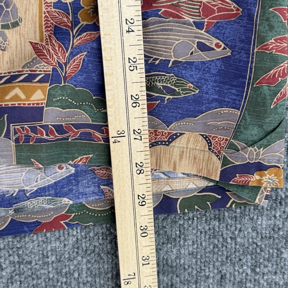 Tori Richard Button Up Shirt Mens L Multicolor Turtle Palm Trees Hawaiian USA - Picture 10 of 11